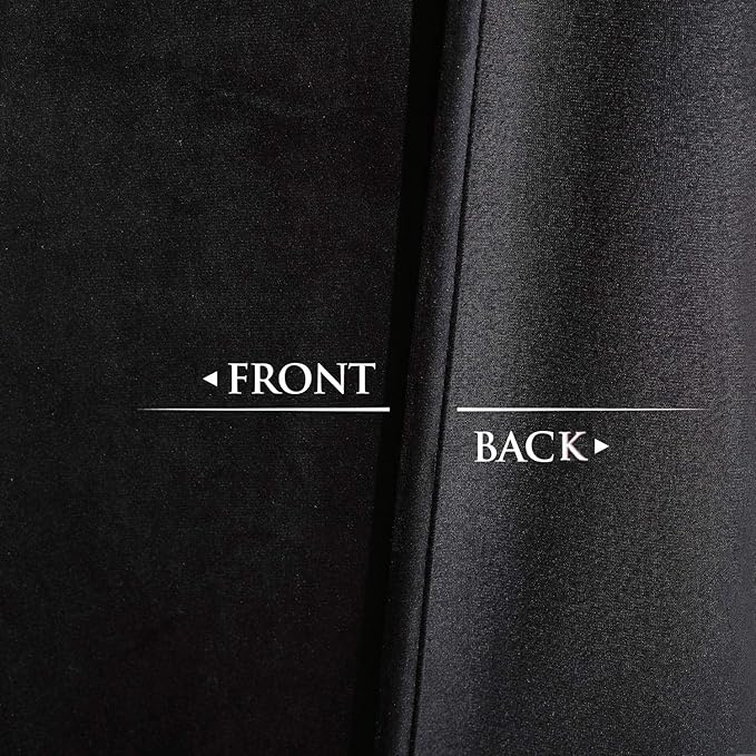 StangH Black Blackout Curtains 132 inches Long, High Ceiling Thermal Insulated Noise Reducing Drapes for Living Room Sliding Door Home Theater Privacy Panels for Villa, W52 x L132, 2 Panels