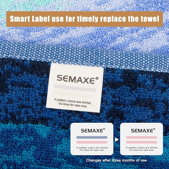SEMAXE 12 Pack Hand Towels for Bathroom, 100% Cotton Towels with Hanging Loops, Soft & Absorbent, Hand Towel Set for Gym, Shower, Hotel, Spa and Kitchen, Colorful Towel - The Starry Night Collection