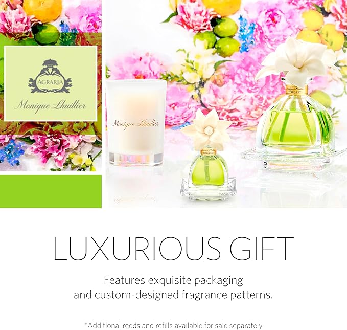 AGRARIA PetiteEssence Flower and Reed Diffuser Set, Handcrafted Sola Flower Botanical Home Fragrance, Scented Oil Diffuser Gift Set for All Occasions