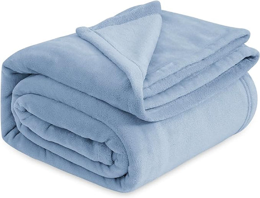 Bedsure GentleSoft Fleece King Size Blankets for Bed Light Blue - Soft Lightweight Plush Cozy Fuzzy Luxury Microfiber, 108x90 inches