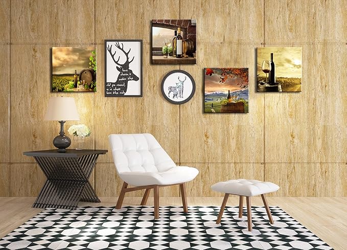 Kitchen Wall Decor Canvas Art for Dining Room, Farmhouse Rustic Paintings Vintage Fruit Red Wine Pictures Realism Colorful Artwork Prints for Bar Living Room Decoration - 12"x12"x4 Pcs