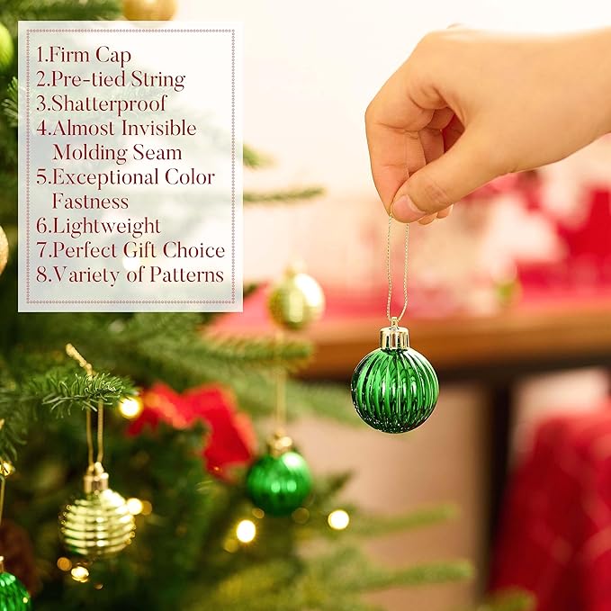 Valery Madelyn 28Pcs Christmas Heart Shaped Ornaments Gift Pack, Mardi Gras Craft Painted Tree Heart Decorations, Purple Green Gold Christmas Baubles Hanging Holiday Party Decor