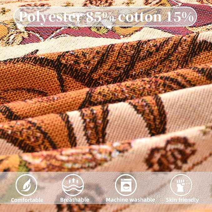 Boho Throw Blanket Reversible Cotton Bohemian Tapestry Hippie Room Decor Outdoor Blanket Double Sided (Boho Sun Yellow 50"x60")