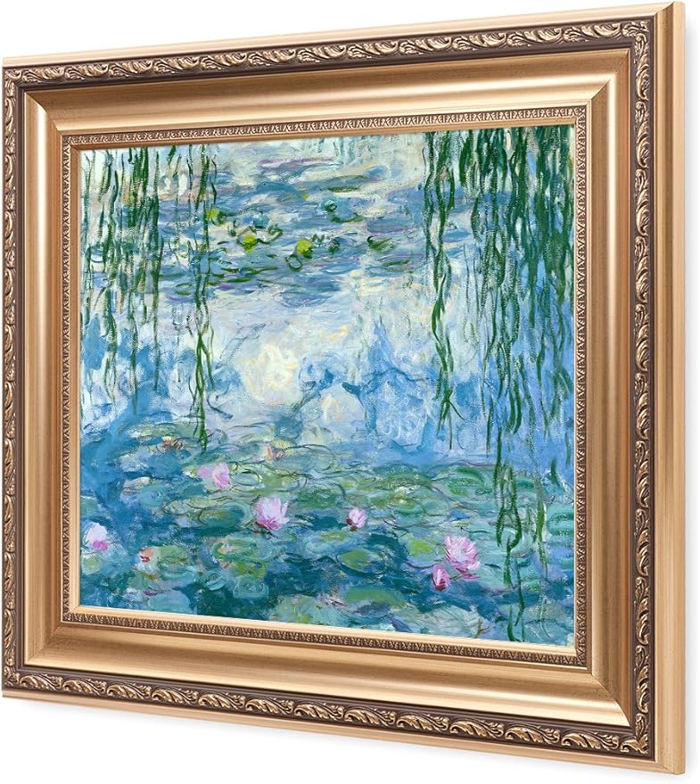 DECORARTS - Water Lilies 1916-1919, Claude Monet Art Reproduction. Giclee Print& Museum Quality Framed Art for Wall Decor.