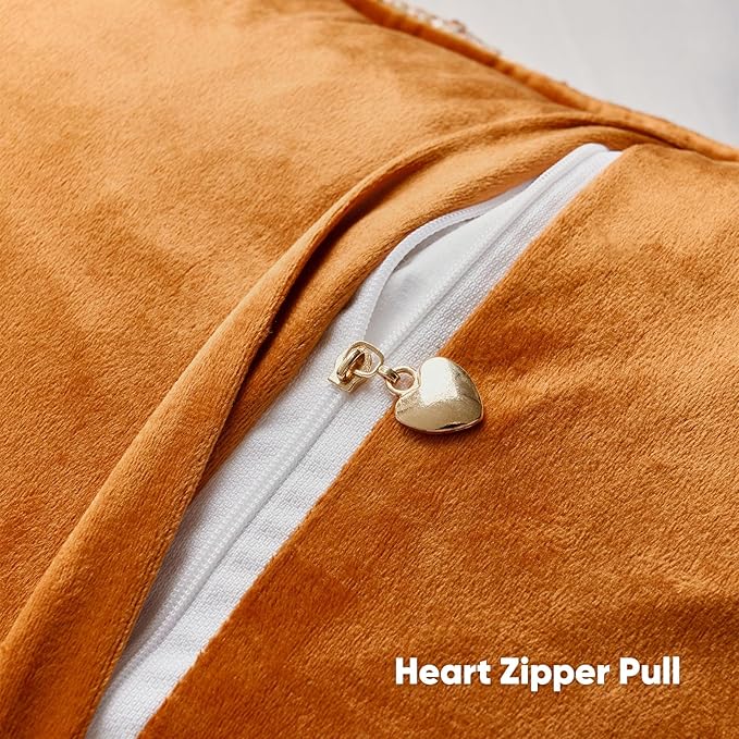 FUTEI Rust Decorative Throw Pillow Covers 24x24 Inch Set of 2,Soft Chenille Tweed Textured Euro Pillow Shams,Modern Home Decor for Couch Bed Living Room