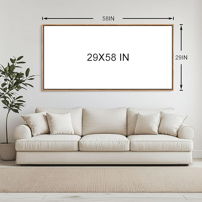 YCPRIMER Large Forest Wall Art Green Trees Picture for Living Room Landscape Birch Tree Painting Home Bedroom Decoration Green and White Framed Artwork Decor 29×58IN