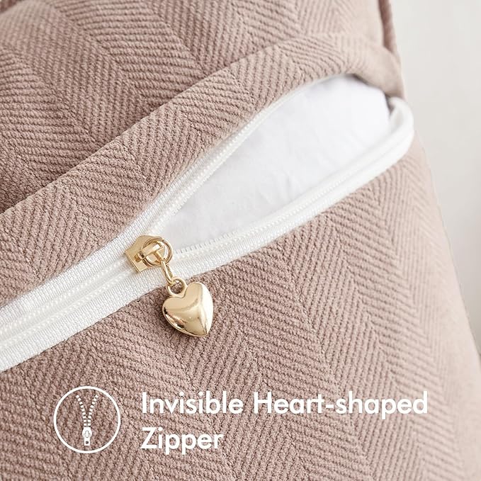 MIULEE Pack of 2 Blush Pink Decorative Pillow Covers 26x26 Inch Soft Chenille Luxurious Couch Throw Pillows Farmhouse Cushion Covers Euro Shams with Elegant Design for Sofa Bed Living Room Home Decor