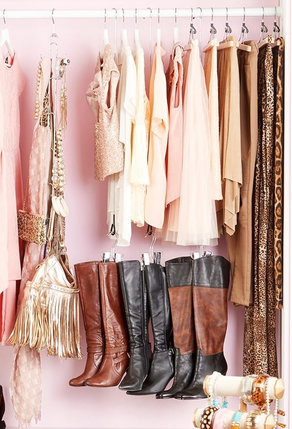 Boottique Boot Organizer: The Rack That Hangs, Holds, Shapes, & Protects Every Size and Style (With Hangers and 3 Extender Rods)