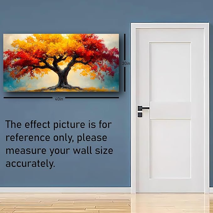 Abstract Wall Art Canvas Print Tree of Life Painting Bathroom Decor Paintings Modern Style Living Room Bedroom Office Home Kitchen Decor Nature Landscape Artwork Wooden Frame 20x40 inches