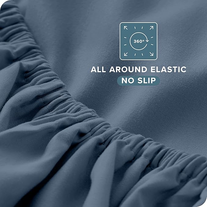 Bare Home Ultra-Soft Full XL Sheet Set - Luxury 1800 - Hydro-Brushed - Deep Pockets - Easy Fit - 4 Piece Set - Bedding Sheets & Pillowcases (Full XL, Bering Sea)