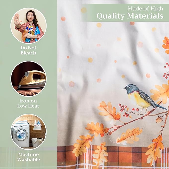 Maison d' Hermine Cloth Napkins Set of 4 100% Cotton Everyday Reusable Square Napkins Cloth Washable, Dinner, Party, Wedding, Restaurant (Oak Leaves, 20" x 20")