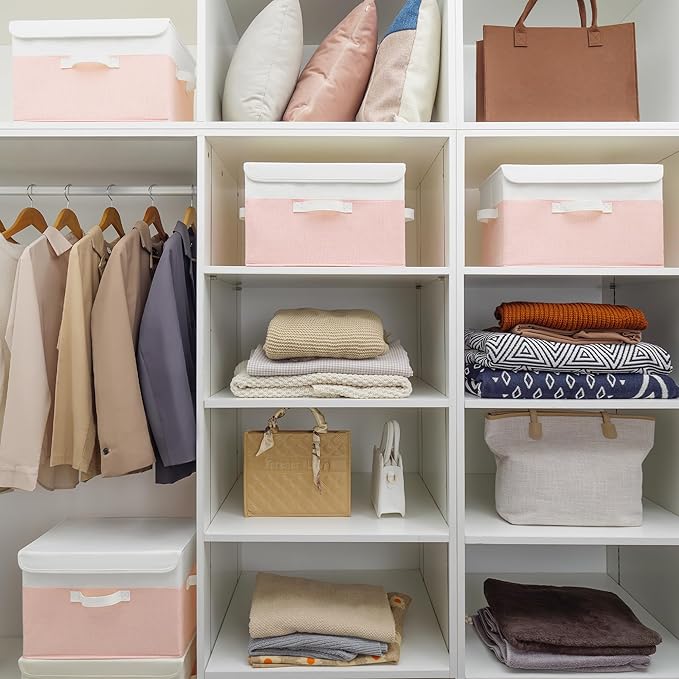 GRANNY SAYS Storage Bins with Lids, Decorative Storage Boxes, Shelf Baskets, Closet Storage Bins for Clothing, Collapsible Storage and Organizer, 2-Pack