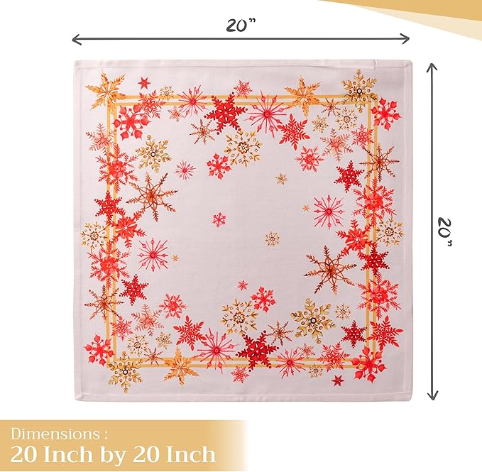 Maison d' Hermine Cloth Napkins Set of 4 100% Cotton Everyday Reusable Square Napkins Cloth Washable, Dinner, Party, Wedding, Restaurant (Crystal Star, 20" x 20")