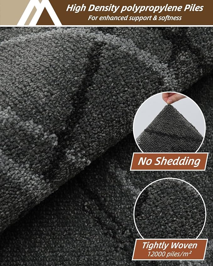 COSY HOMEER Kitchen Mats, 2 PCS Kitchen Rug Non Slip Washable, Absorbent Runner Rugs for Kitchen Floor, Polyester Kitchen Sink Rug 24"x36" + 24"x60"(Grey)