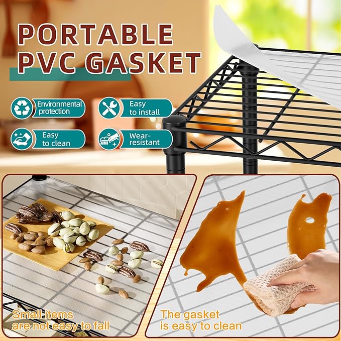 SINGAYE 3 Small Wire Shelves Kitchen Pantry Close Home Organizers and Storage Bathroom Shelf Laundry Room Organization Adjustable Book Metal Garage Shelving Unit