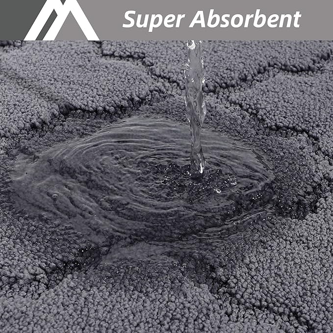 COSY HOMEER Soft Kitchen Floor Mats for in Front of Sink Super Absorbent Kitchen Rugs 20"x59" Non-Skid Standing Mat Washable,Polyester,Dark Grey