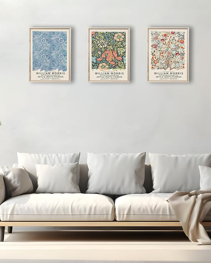 UPWOIGH 12x16 Oak Wood Picture Frame - 12x16 Large Minimalist Poster Frame, 45-Degree Flat Frame, Natural Beige Deep-Set 12"x16" Wooden Frame for Wall Art, Photos, and Prints (Set of 3)