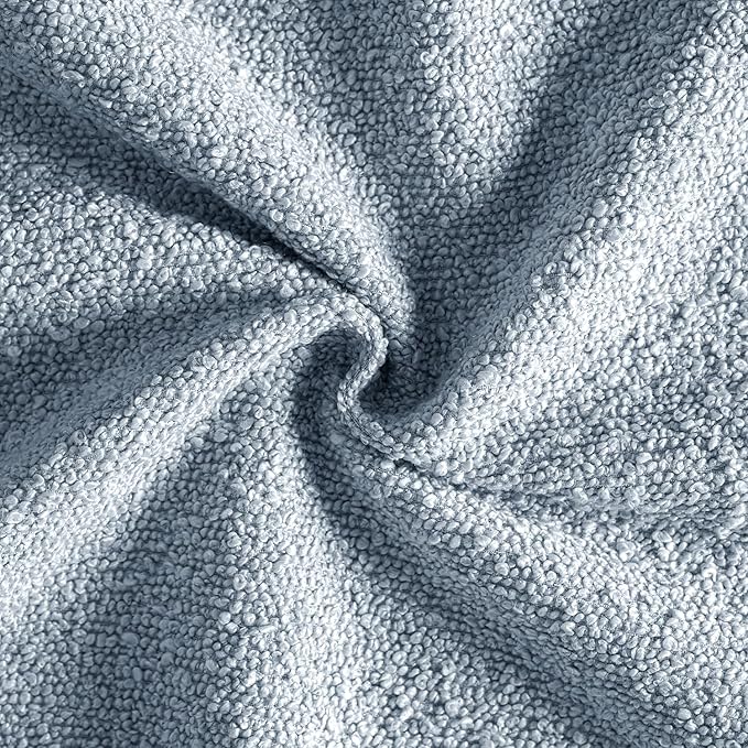 MIULEE 24x24 Decorative Euro Sham Throw Pillows for Bed Set of 2 Textured Boucle Neutral Throw Pillow Coverss Light Blue Accent Solid Couch Pillowcase Cozy Soft Sofa Livingroom Home Decor