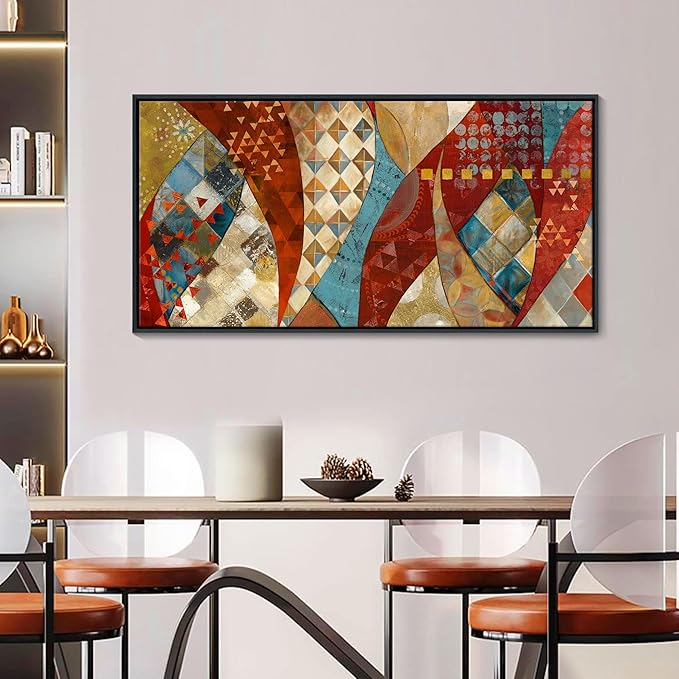 YDYSUNE Large Wall Art Vintage Red and Orange Picture,Abstract Painting Artwork Decoration for Living Room Bedroom Dinning Room Home Office Wall Decor Size 24X48inch