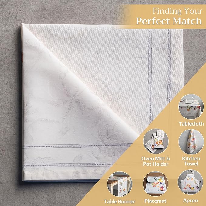 Maison d' Hermine Cloth Napkins Set of 4 100% Cotton Everyday Reusable Square Napkins Cloth Washable, Dinner, Party, Wedding, Restaurant (Fruit D'Hiver, 20" x 20")