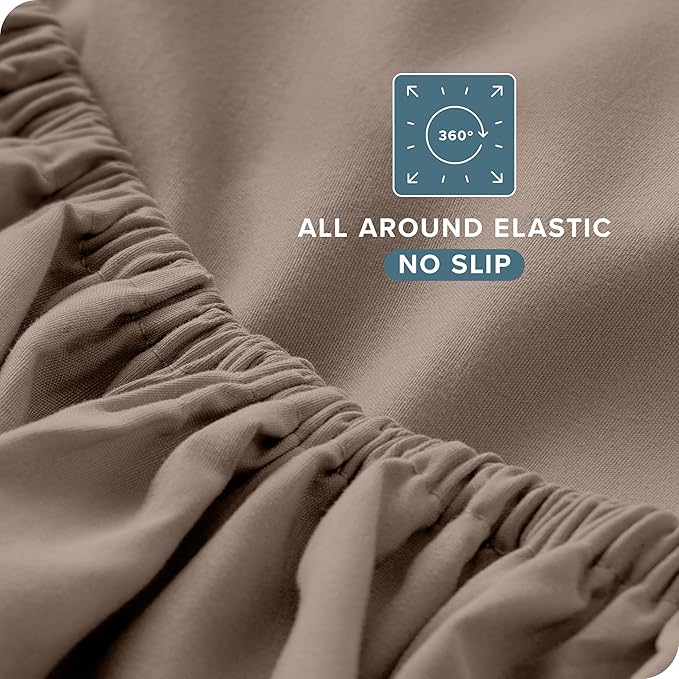 Bare Home Twin Sheet Set - 1800 Ultra-Soft Microfiber Bed Sheets - Double Brushed - Deep Pockets - Easy Fit - Extra Soft - 3 Piece Set - Bedding Sheets & Pillowcases (Twin, Taupe)