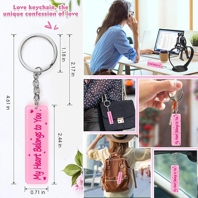 Gifts for Wife, Kissing Couple & Loving Heart Statue Cast Iron Sculpture Decor, Wedding Anniversary Birthday Gifts for Wife Women Girlfriend Her, Wedding Anniversary Couple Gifts