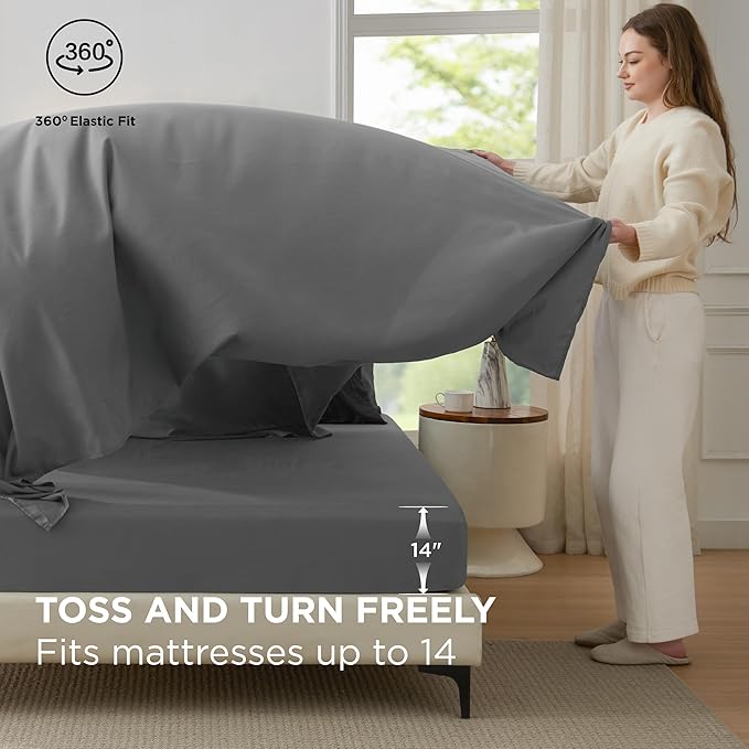 Bedsure Queen Comforter Set - 7 Pieces Black Queen Bedding Set for All Seasons, Boho Contrasting Design Bed in a Bag with Comforter, Sheets, Pillowcases & Shams