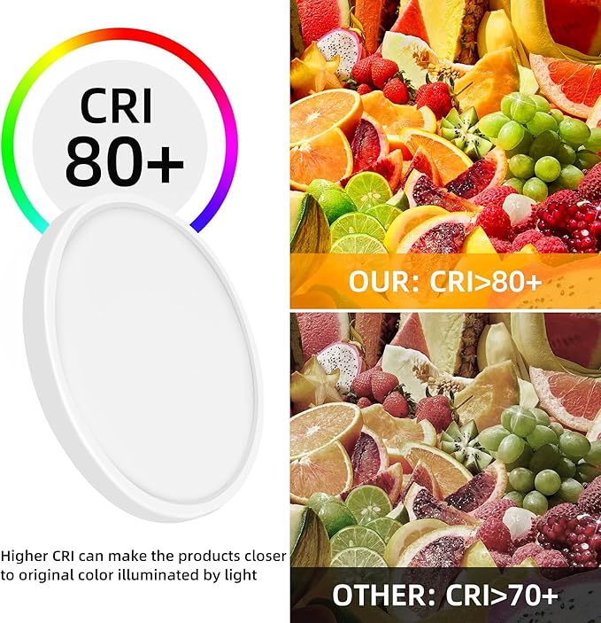 Hlite 6pack 9 Inch Flush Mount LED Ceiling Light Fixture,18W 1800LM Super Slim Light Fixtures Ceiling Mount 3000K/4000K/5000K 3CCT Selectable,Ceiling Light Fixtures for Kitchen,Bedroom (White)