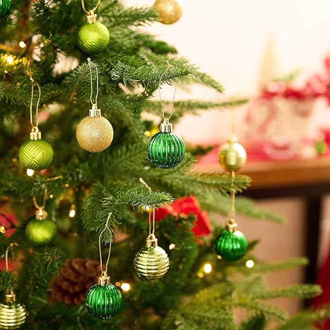 Valery Madelyn 28Pcs Christmas Heart Shaped Ornaments Gift Pack, Mardi Gras Craft Painted Tree Heart Decorations, Purple Green Gold Christmas Baubles Hanging Holiday Party Decor