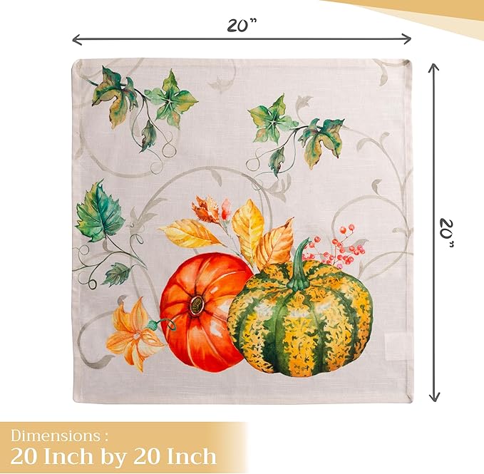 Maison d' Hermine Cloth Napkins Set of 4 100% Cotton Everyday Reusable Square Napkins Cloth Washable, Dinner, Party, Wedding, Restaurant (Lumina, 20" x 20")