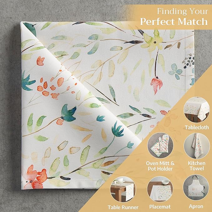 Maison d' Hermine Cloth Napkins Set of 4 100% Cotton Everyday Reusable Square Napkins Cloth Washable, Dinner, Party, Wedding, Restaurant, Spring/Summer (Colmar, 20" x 20")