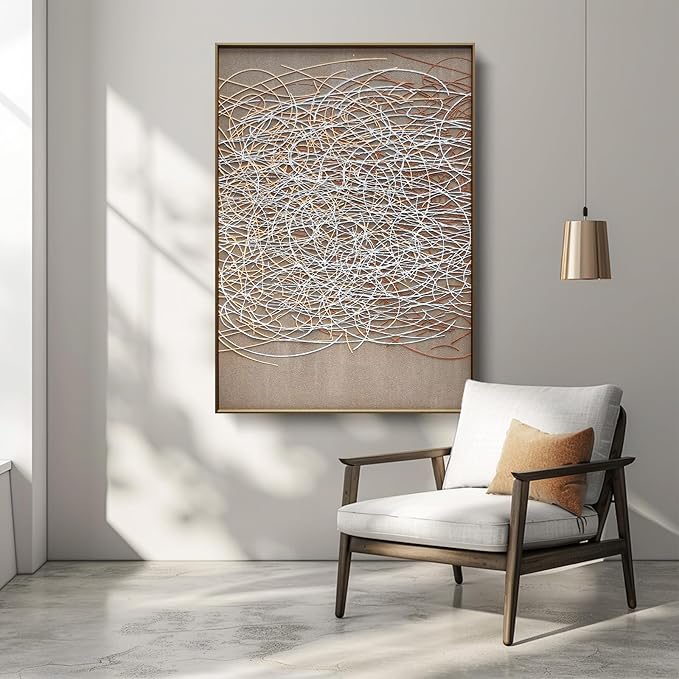 BrightA Bathroom Wall Accents Hallway Decor Minimalist Framed Canvas Acrylic Painting 27.6"x39.3"