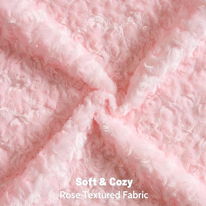 FUTEI Pink Decorative Throw Pillow Covers 22x22 Inch Set of 2,Soft Solid Rose Textured Cushion Case,Modern Home Decor for Couch Sofa Bed Living Room