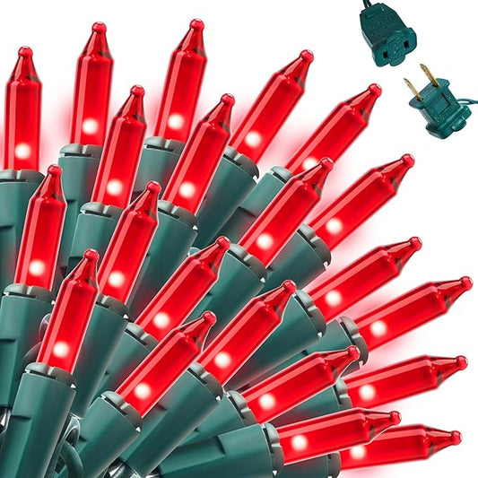 Joiedomi Red Christmas String Lights,100 Count 21.4FT Christmas Fairy Tree Lights Plug in for Indoor Outdoor Valentine's Day Xmas Decorations Patio Holiday Theme Party Yard House,Green Wire