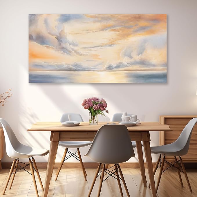 Glvzygy Abstract Wall Art Nature Scenery Wall Decor Sky Clouds Sunset Wall Art Prints Canvas Painting Wall Decor Artwork for Home Room Bathroom Living and Office Home Decor Wall 29"x58"