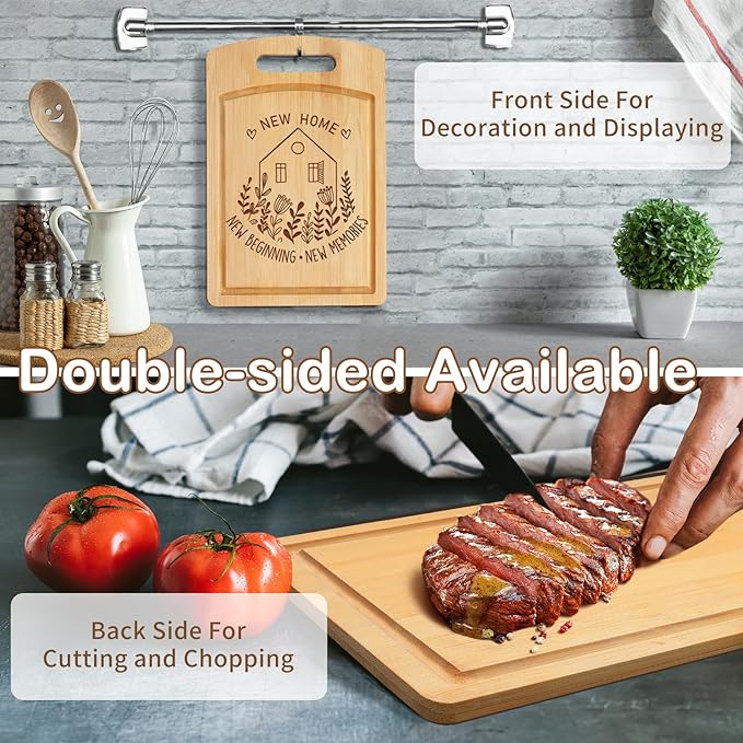 Joeyan House Warming Gifts New Home, Personalized House Warming Gifts, New Home Gift Idea for Women Men Homeowner Hostess, New House First Apartment Essentials, New Home New Memories Cutting Board