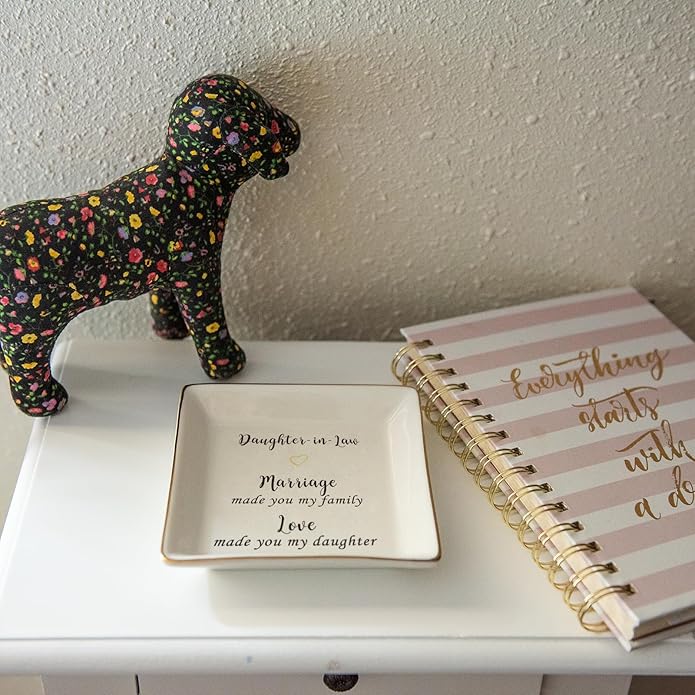 HOME SMILE Ceramic Ring Dish Jewelry Tray for Mom Sister Friends