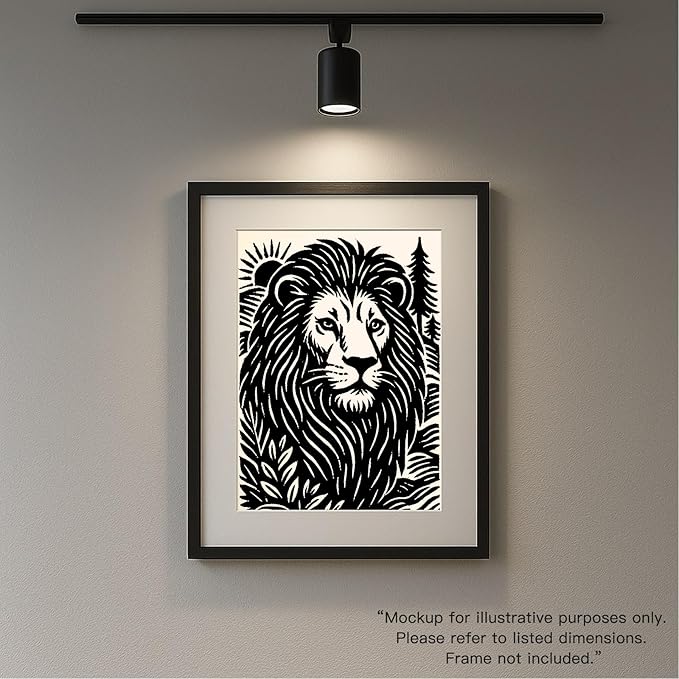 Caelumis Vintage Wall Art Decor Prints Black And White Pictures Posters For Farmhouse Living Bedroom Bathroom Room kitchen Handmade Unframed (Lion 12x16in)