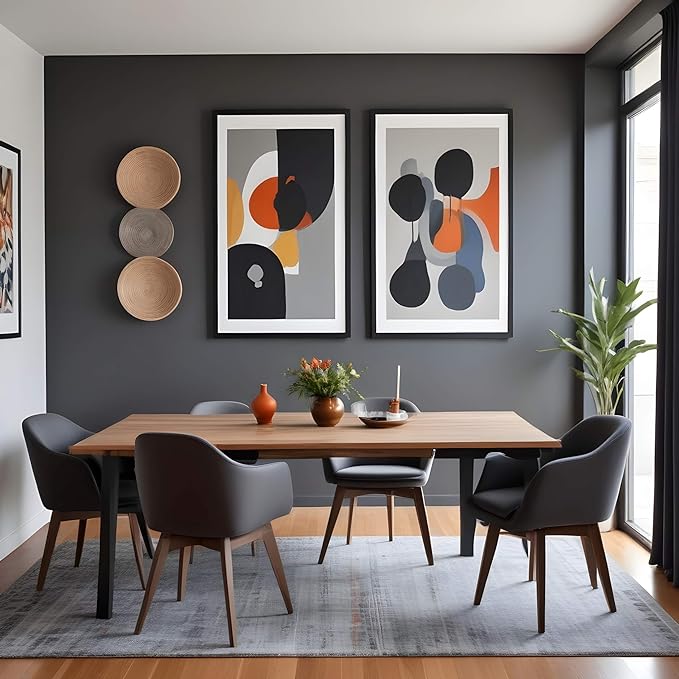 14x50 Frame Black Real Wood Picture Frame Width 0.75 Inches | Interior Frame Depth 0.5 Inches | Noir Classique Mid Century Photo Frame Complete with UV Acrylic, Foam Board Backing & Hanging Hardware