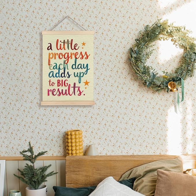 Supwhd Colourful Positive Affirmations Wall Decor, Inspirational Add Up to Big Results Office Wall Art, Motivational Quotes Wall Art for Office Classroom Home, 12x16