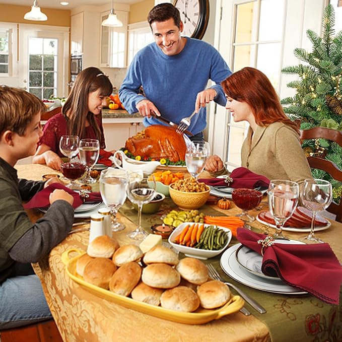 KPOSIYA Christmas Napkin Rings Set of 24, Metal Xmas Napkin Ring Holders for Winter Christmas Holiday Dinner Party Table Decoration