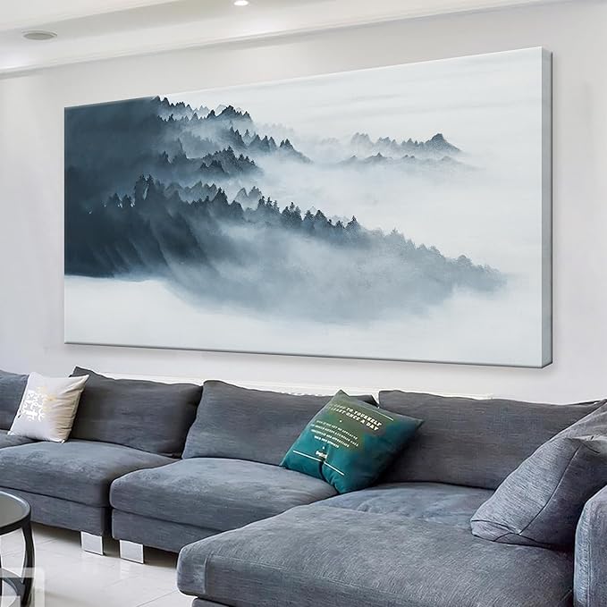 TAIJXAGSG Wall Art Paintings Abstract Wall Decorations Canvas Wall Art Decor Prints Poster 24" X 48" Home Decor Black Grey Artwork Painting Pictures For Bedroom Living Room Artwork