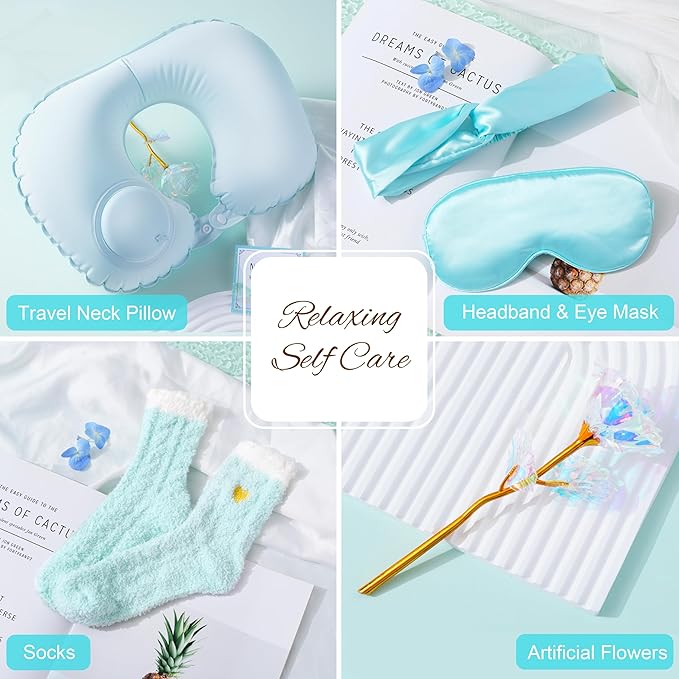 LUCOTIYA Birthday Gifts for Women Self Care Gifts Get Well Soon Gifts,Ocean Relaxing Spa Gift Basket Care Package with Blanket, Idea Thinking of You Gifts for Mom Her Best Friends Sister Wife