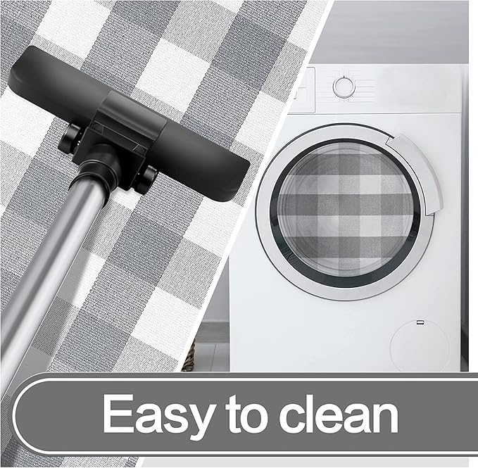 SEEKSEE Cotton Buffalo Plaid Rug 27.5"x43" Gray and White Checked Rug Washable Doormats Indoor Outdoor Rugs for Layered Front Door Mats, Porch, Kitchen, Farmhouse, Entryway