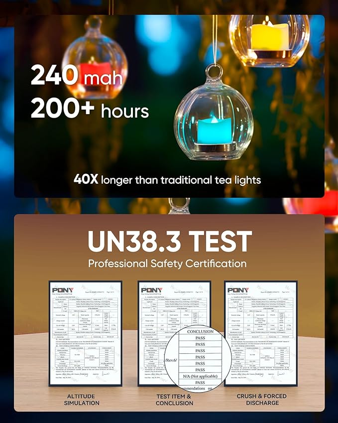 Homemory Multi Color Changing Tea Lights Battery Operated, 7-Color Changing LED Plastic Holiday Candles for Halloween, Pumpkin, Ofrenda, Christmas, Party, Dia1.5'' x H1.3'', 24-Pack [White Base]