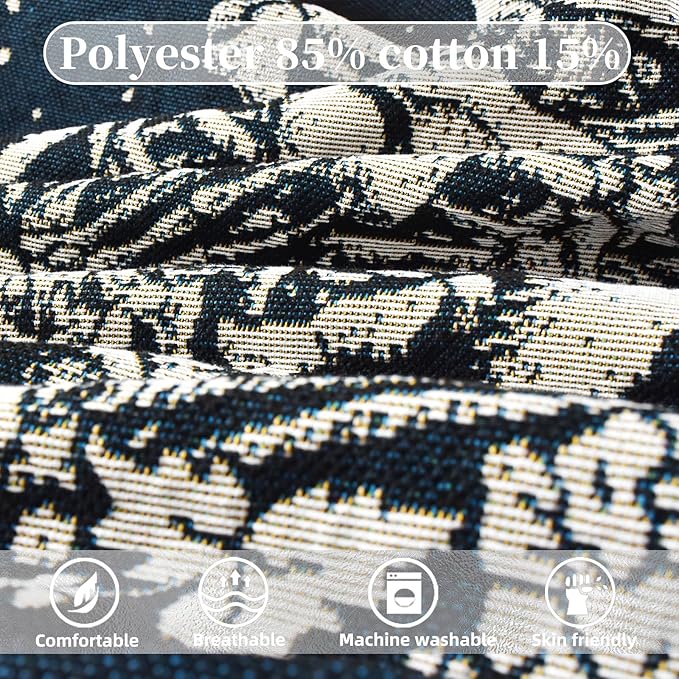 Boho Throw Blanket Reversible Cotton Bohemian Tapestry Hippie Room Decor Double Sided (Boho Skeleton Lover Moon Blue 50"x60")