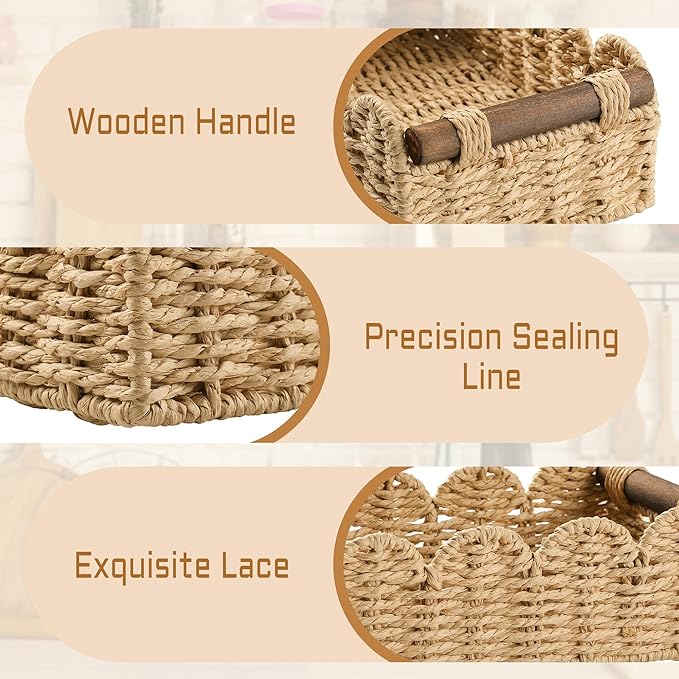Storage Basket Wicker Baskets for Organizing Toilet Paper Storage Basket for Toilet Tank Top,Beige