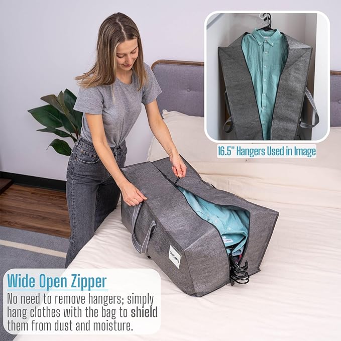 VENO 10 Pack Moving Bags w/Backpack Straps, Heavy Duty, Moving Boxes Alternative, Packing Supplies, Large Storage Totes for Dorm Room Essentials with Zipper for Clothes (Gray, 10 Pack)