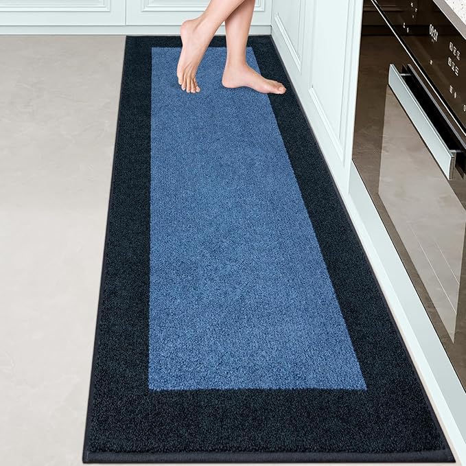 Machine Washable Runner Rug 24" x 84", Non Slip Kitchen Mat for Floor, Absorbent Entryway Rug for Kitchen, Bedroom, Hallway, Bathroom, Door (Roll Packing)