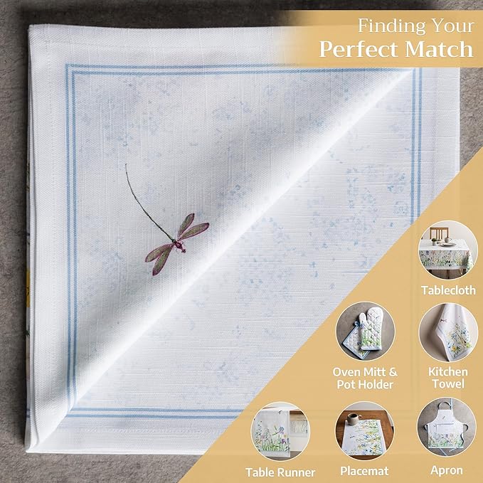 Maison d' Hermine Cloth Napkins Set of 4 100% Cotton Everyday Reusable Square Napkins Cloth Washable, Dinner, Party, Wedding, Restaurant, Spring/Summer (Fleurs De Mai, 20" x 20")